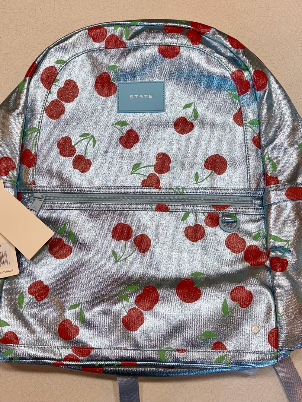 STATE Kane Kids Large Metallic Blue Cherry Kids Backpack